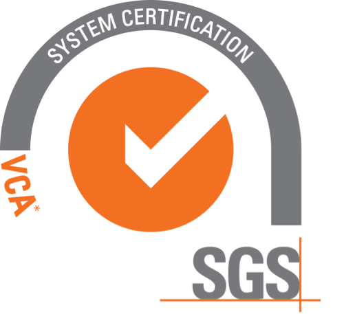 SGS system certification VCA badge.